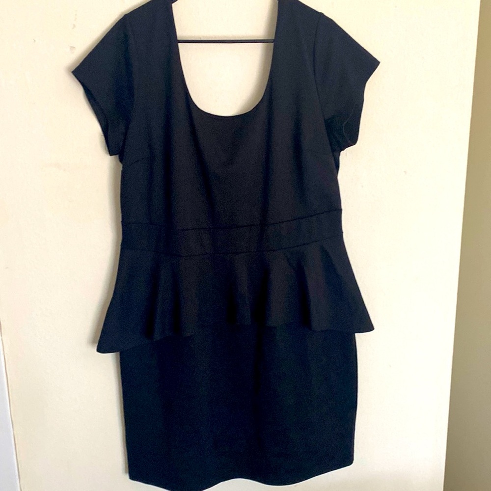 Paper Doll Black Peplum Dress Size 2X